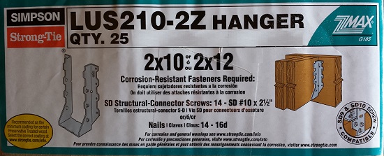 lus210-2z simpson strong tie hanger