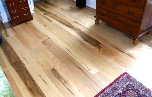 Rustic Wormy maple Wide Plank Flooring